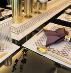 Sadyaska Zigzag Beige Set 13 Pcs Table Linen