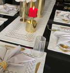 Sadyaska Zigzag Grey Set 13 Pcs Table Linen