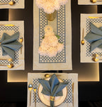 Sadyaska Zigzag Sage Green Set 13 Pcs Table Linen