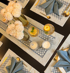 Sadyaska Zigzag Sage Green Set 13 Pcs Table Linen