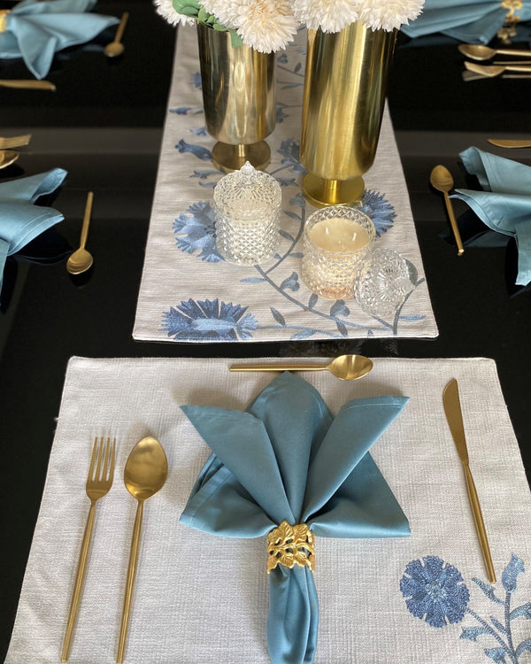 Sadyaska Floral Grey Set 13 Pcs Table Linen