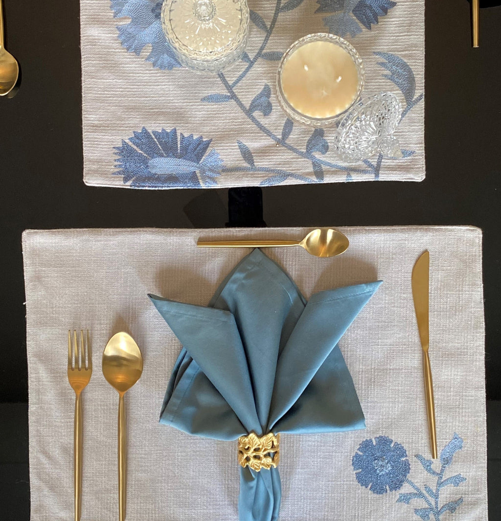 Sadyaska Floral Grey Set 13 Pcs Table Linen