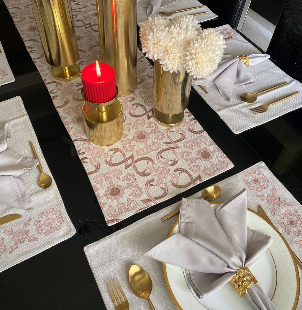 Sadyaska Geo Grey Set 13 Pcs Table Linen