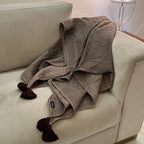 Sadyaska Honeycomb Coffee Woven with Tassels 1 Pcs Throw