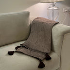 Sadyaska Honeycomb Coffee Woven with Tassels 1 Pcs Throw