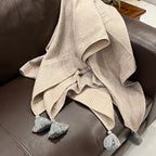 Sadyaska Honeycomb Slate Woven with Tassels 1 Pcs Throw