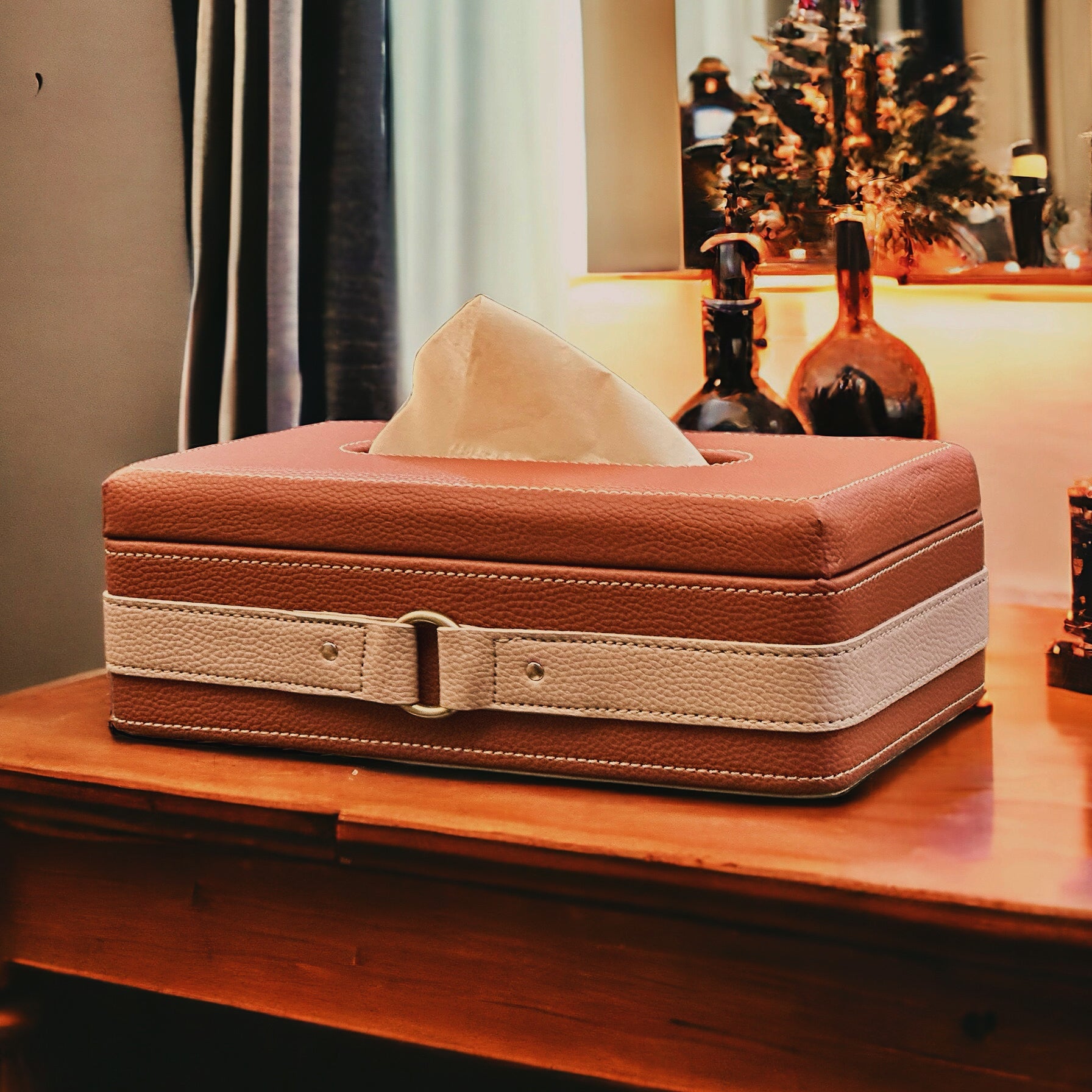 Sadyaska Luxora Cognac Leather Tissue Holder 1 Pcs Product