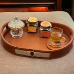 Sadyaska Luxora Cognac Leather Tray 1 Pcs Product