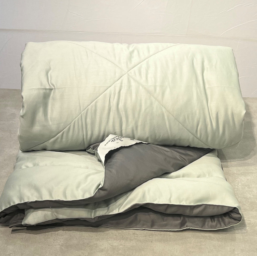 Sadyaska Sage Green and Dark Grey 1000TC Cotton Rich Reversible Downfill 1 Pcs Quilt