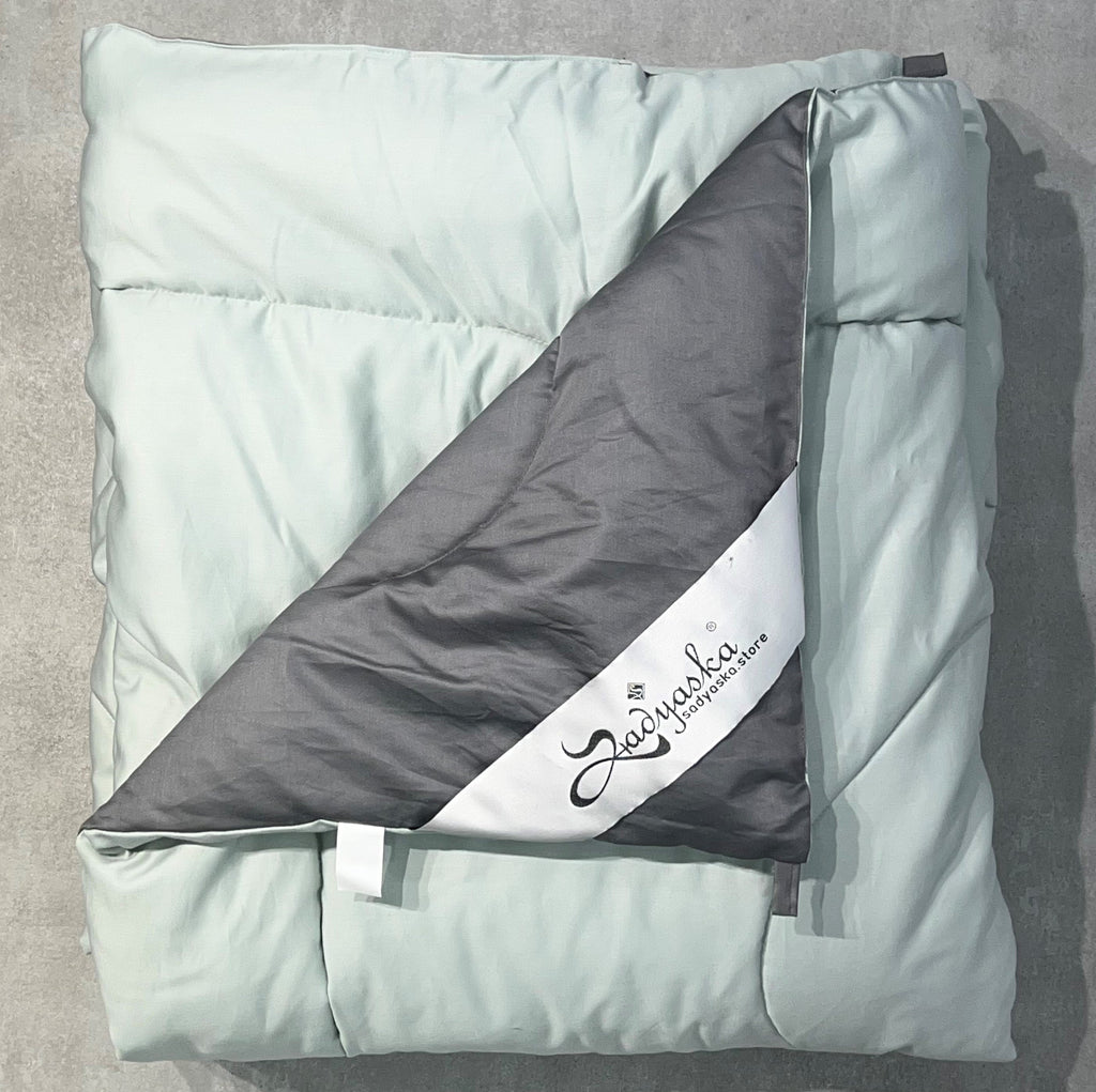 Sadyaska Sage Green and Dark Grey 1000TC Cotton Rich Reversible Downfill 1 Pcs Quilt