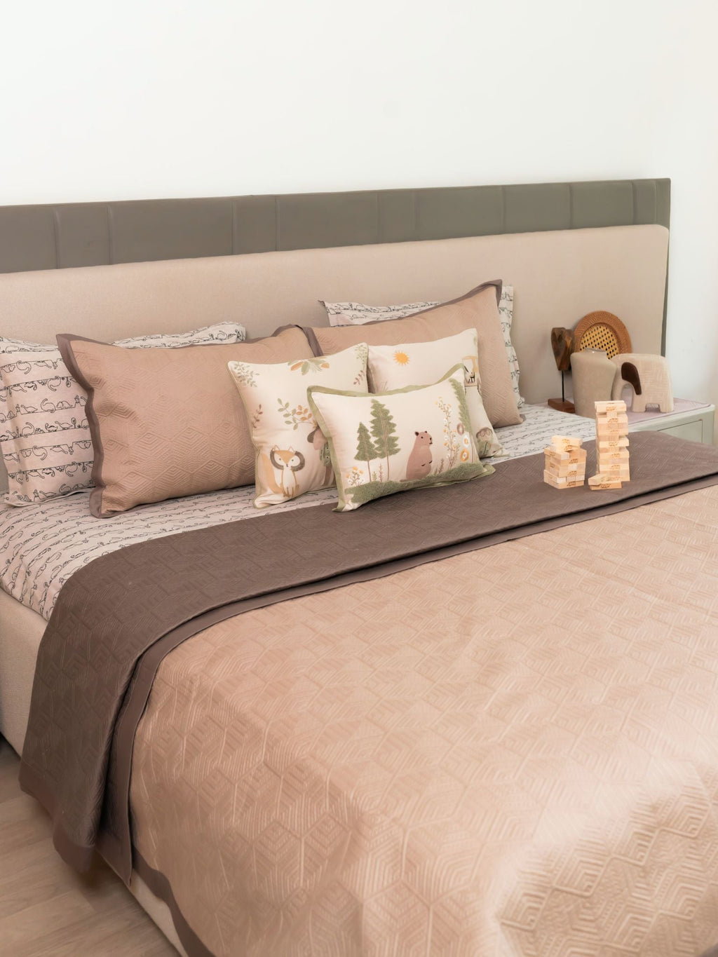 Sadyaska Safari Edition Sand Taupe Kids Cotton 10 Pcs Bedding Set