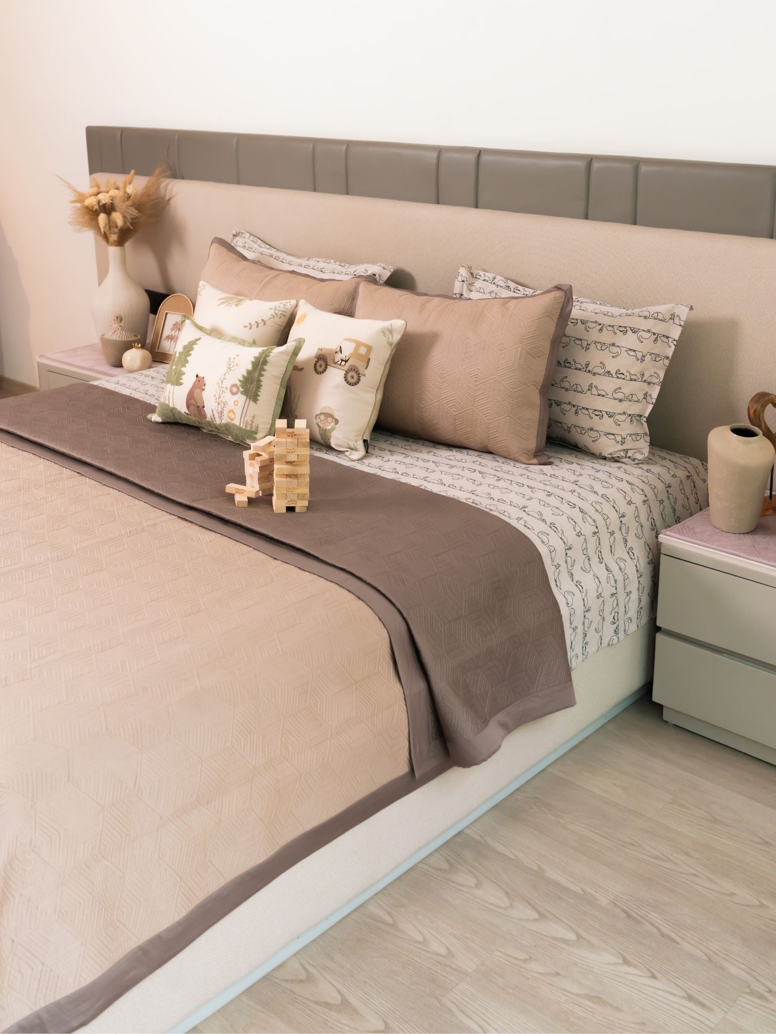 Sadyaska Safari Edition Sand Taupe Kids Cotton 10 Pcs Bedding Set