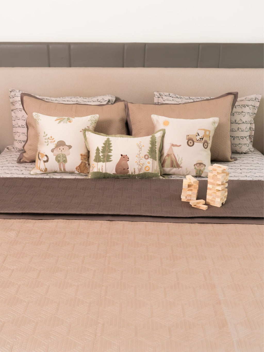 Sadyaska Safari Edition Sand Taupe Kids Cotton 10 Pcs Bedding Set
