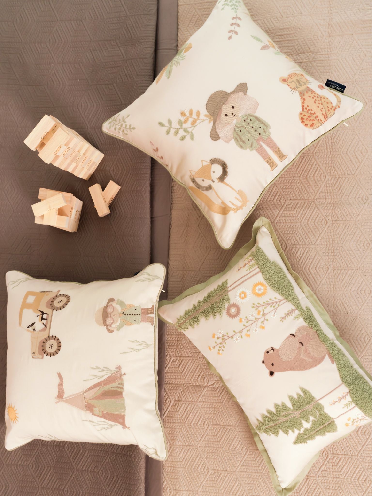 Sadyaska Safari Edition Sand Taupe Kids Cotton 10 Pcs Bedding Set