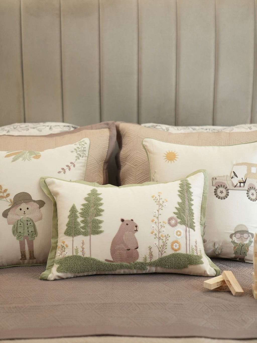 Sadyaska Safari Edition Sand Taupe Kids Cotton 10 Pcs Bedding Set