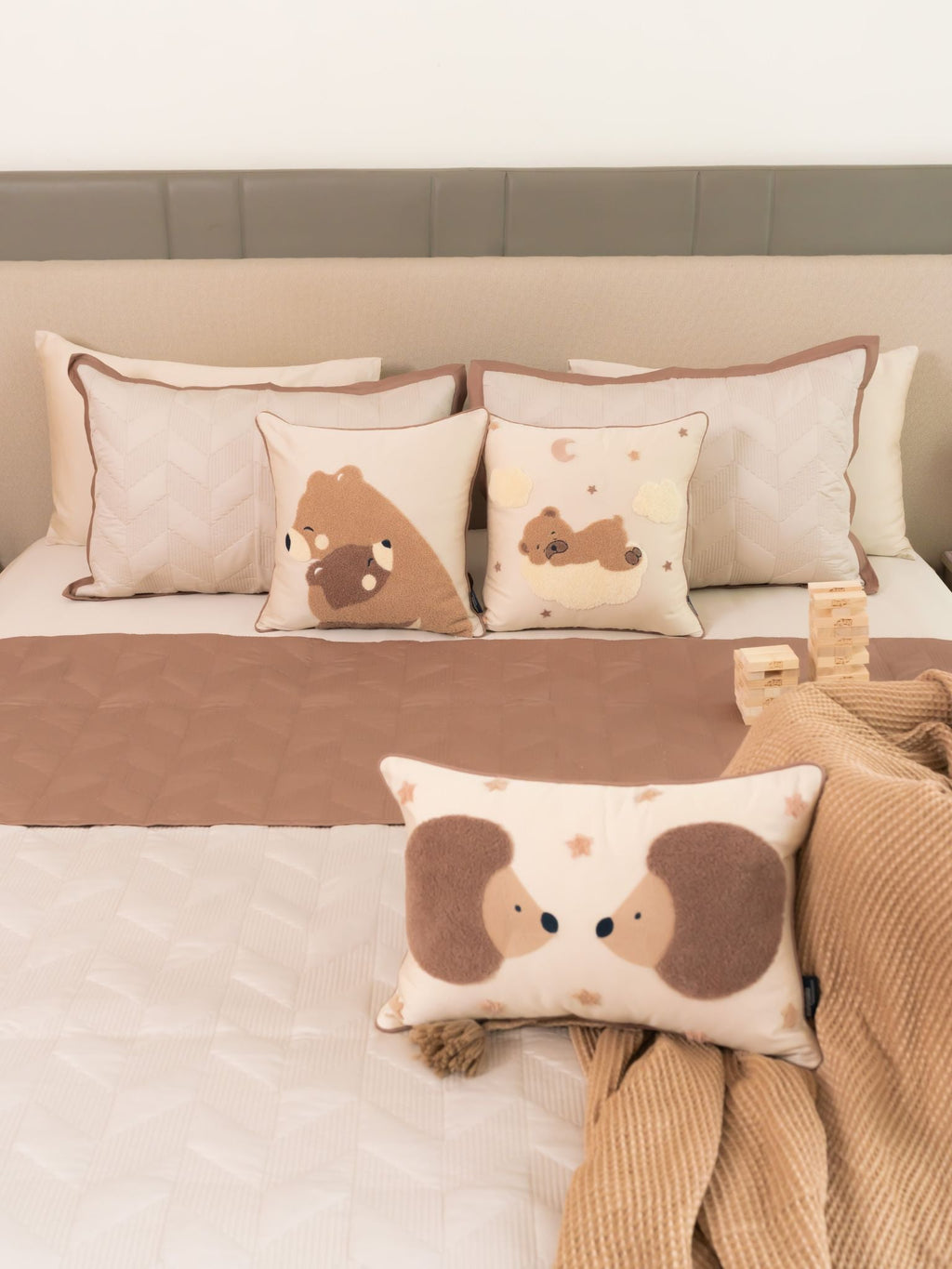 Sadyaska Snuggle Story Brandy Rose Ivory Kids Cotton Rich 10 Pcs Bedding Set
