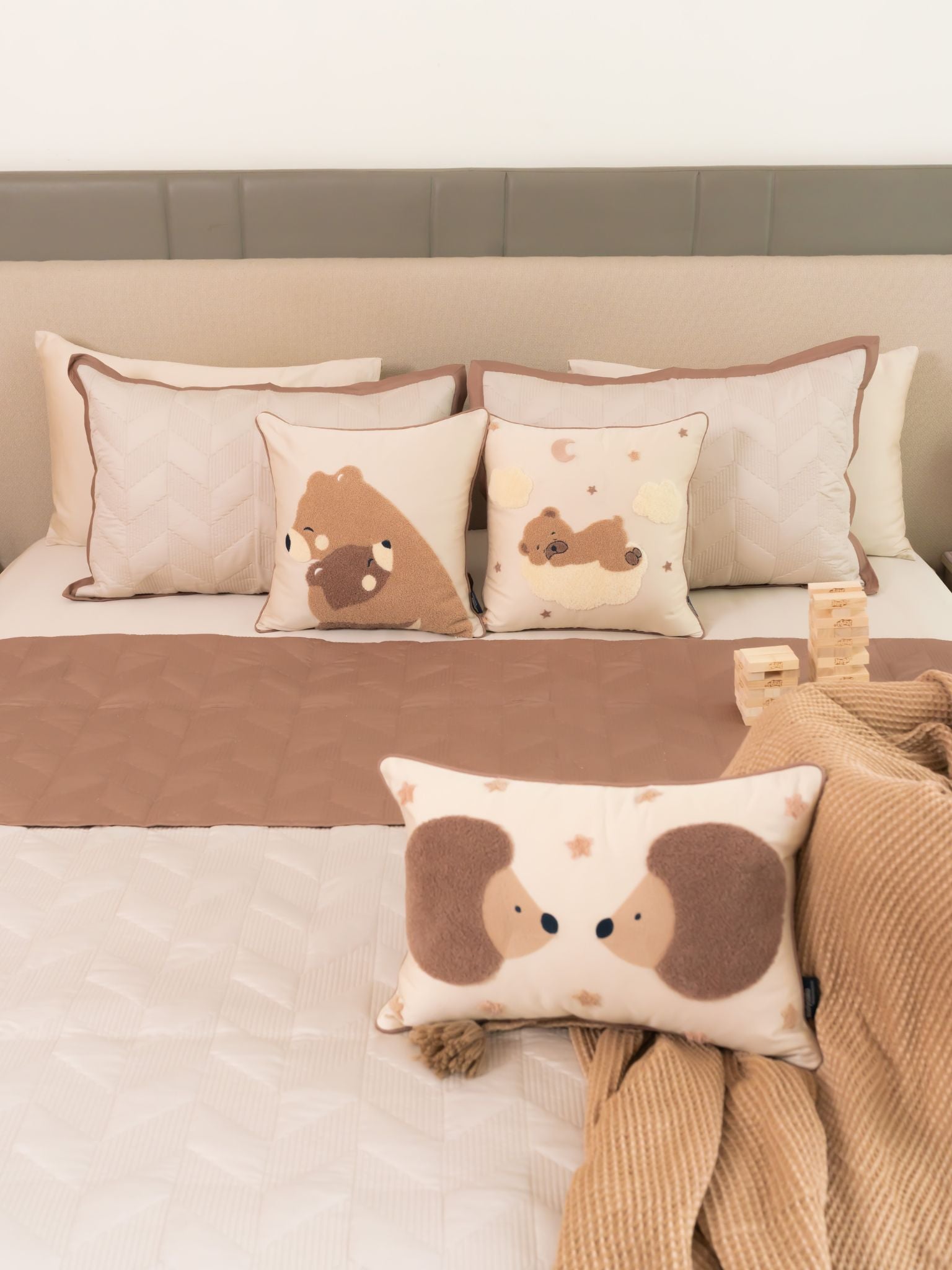 Sadyaska Snuggle Story Brandy Rose Ivory Kids Cotton Rich 10 Pcs Bedding Set