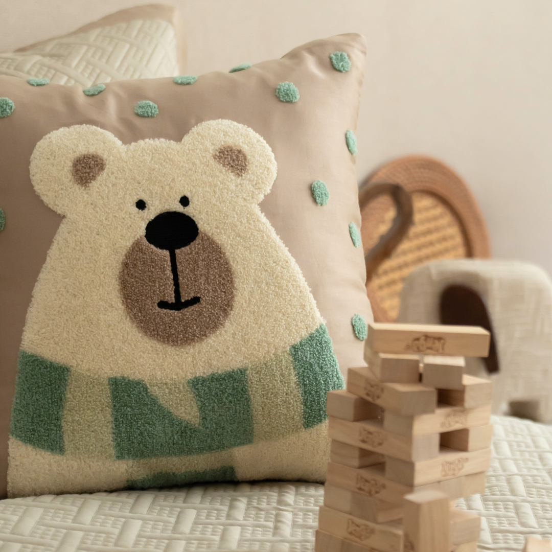 Sadyaska Teddy Club Sand and Beige Kids 10 Pcs Bedding Set