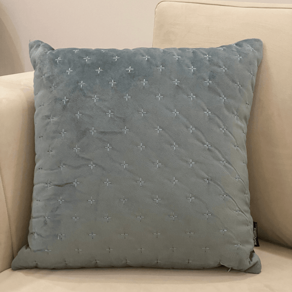 Sadyaska Decorative Sparkle Powder Blue Velvet 16x16 1 Pcs Cushion Cover