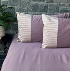 Sadyaska Speckle Buff and Old Rose Cotton Embroidered s (Set of 02) 1 Pcs Pillow Cover
