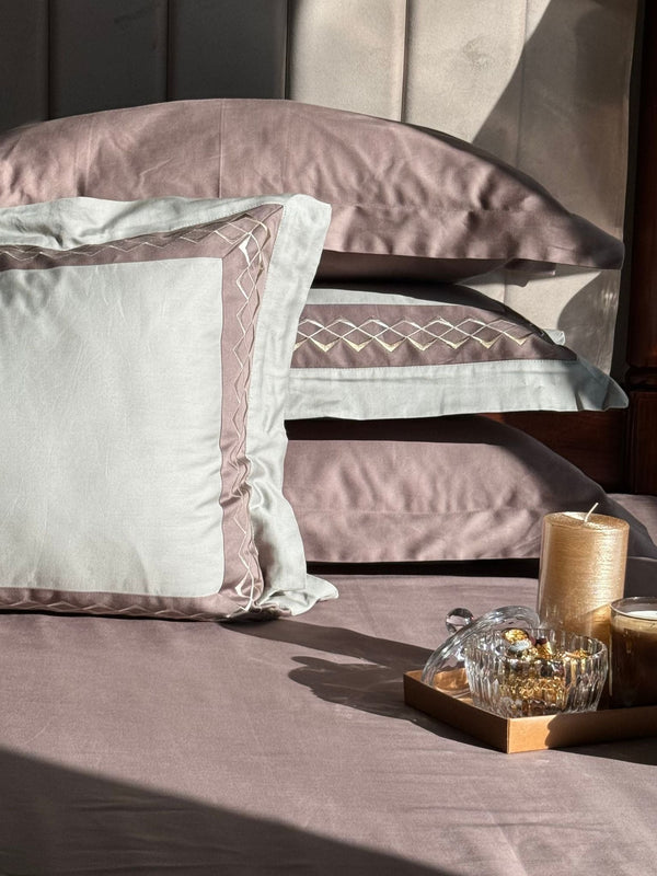 Sadyaska Splash Sage Green Taupe Desire Cotton Set 5 Pcs Bedsheet