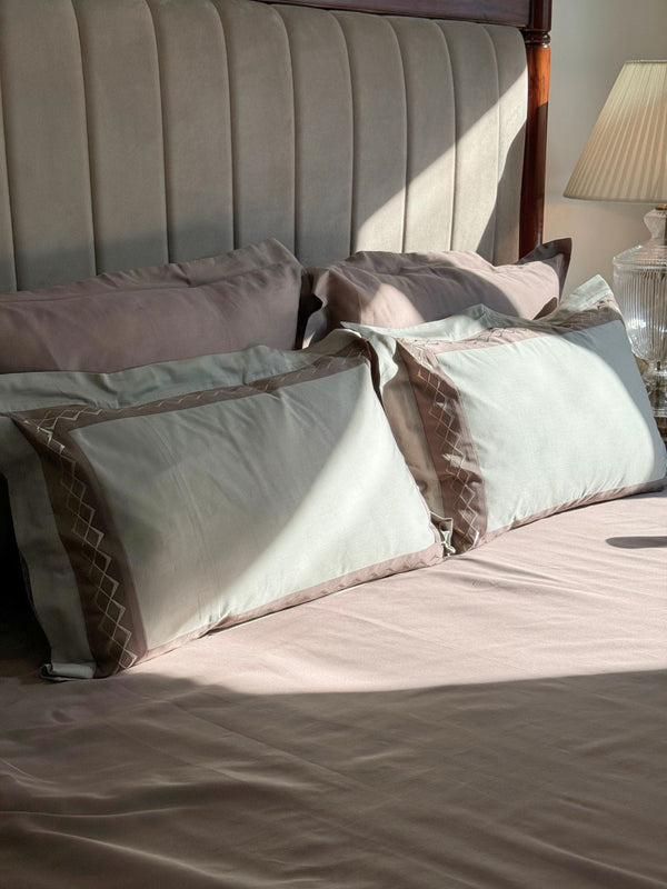 Sadyaska Splash Sage Green Taupe Desire Cotton Set 5 Pcs Bedsheet