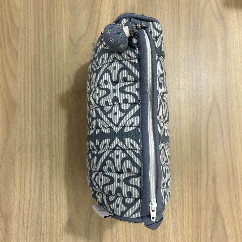 Sadyaska Grey Printed Cotton Medium Size ed Wedding Jewelry Pouch / Cosmetic / Make Up Case Multifunction Storage 1 Pcs Quilt