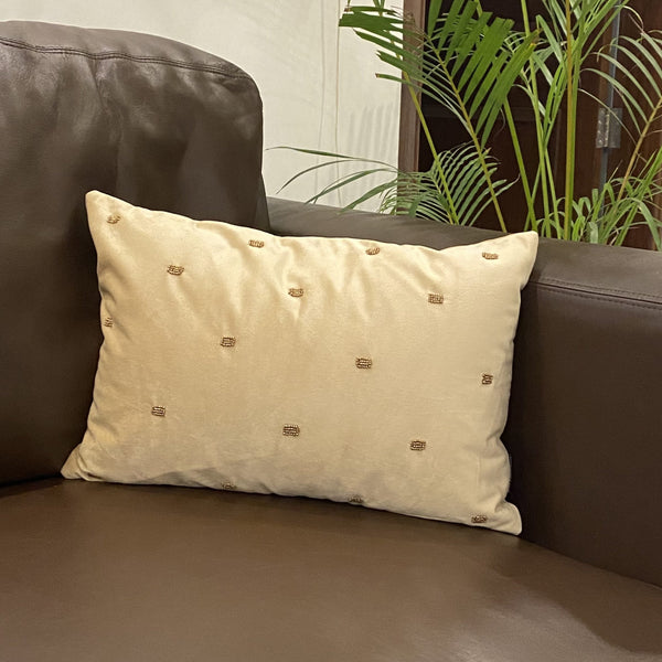 Sadyaska Decorative Stone Gold Velvet 12x18 1 Pcs Cushion Cover