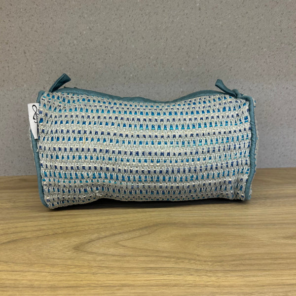 Sadyaska Blue Cotton Medium Size Woven Wedding Jewelry Pouch / Cosmetic / Make Up Case Multifunction Storage 1 Pcs Product