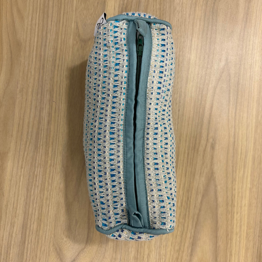 Sadyaska Blue Cotton Medium Size Woven Wedding Jewelry Pouch / Cosmetic / Make Up Case Multifunction Storage 1 Pcs Product