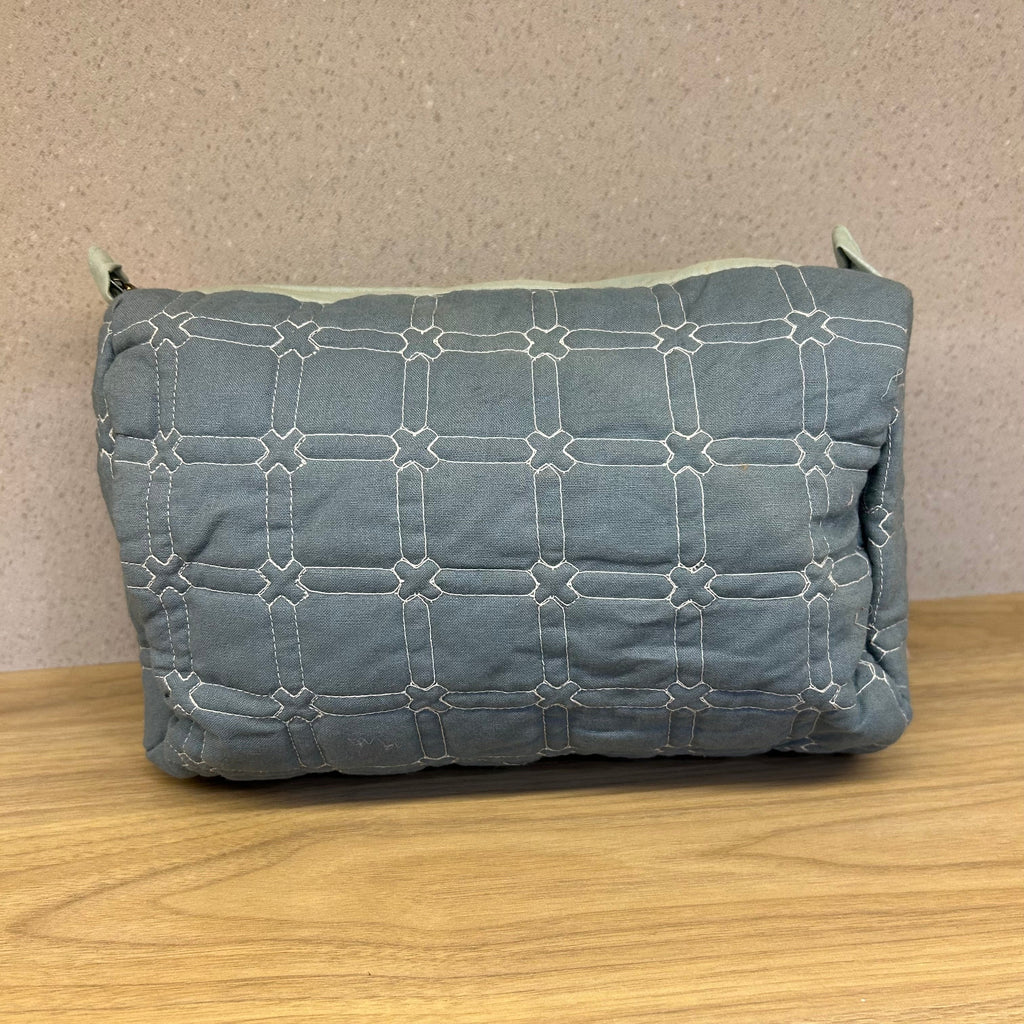 Sadyaska Teal Cotton ed Wedding Jewelry Pouch / Cosmetic / Make Up Case Multifunction Storage 1 Pcs Quilt
