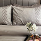 Sadyaska Tribe Beige Embroidered Cotton Rich s (Set of 02) 1 Pcs Pillow Cover