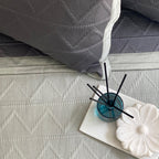 Sadyaska Dark Grey & Sage Green Trigon Reversible 1 Pcs Bedspread