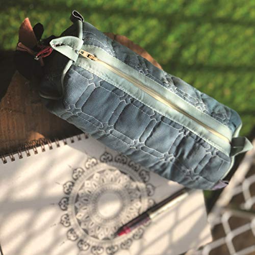 Sadyaska Teal Cotton ed Wedding Jewelry Pouch / Cosmetic / Make Up Case Multifunction Storage 1 Pcs Quilt