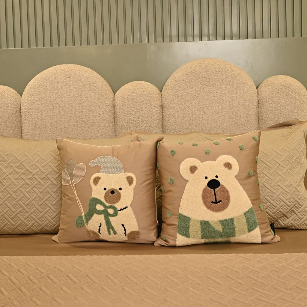 Sadyaska Teddy Club Sand and Beige Kids 10 Pcs Bedding Set