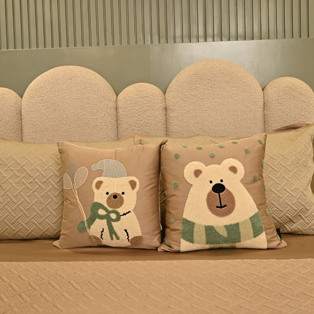 Sadyaska Teddy Club Sand and Beige Kids 10 Pcs Bedding Set