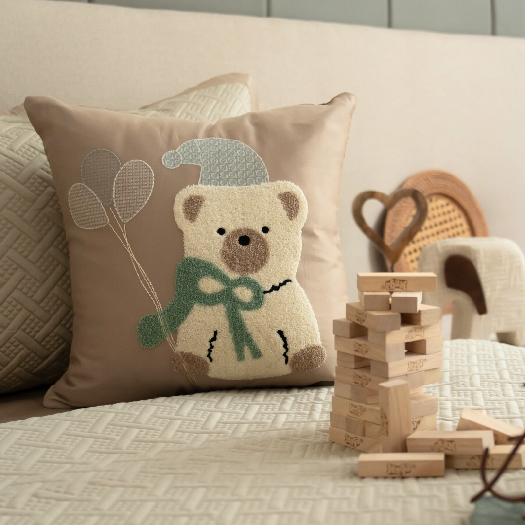 Sadyaska Teddy Club Sand and Beige Kids 10 Pcs Bedding Set