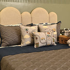 Sadyaska The Little Explorer Navy and Dark Grey Kids 10 Pcs Bedding Set