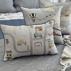 Sadyaska The Little Explorer Navy and Dark Grey Kids 10 Pcs Bedding Set
