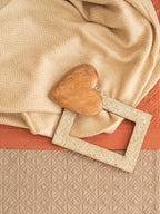 Sadyaska Clay Herringbone Woven Throw with Embroidered 16"x16" 2 Pcs Cushion Cover