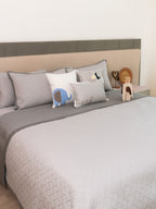 Sadyaska Tiny Trunks Pearl Grey Slate Kids Cotton 10 Pcs Bedding Set