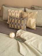 Sadyaska Trigon Sage Green and Dark Grey 300TC Cotton 10 Pcs Bedding Set