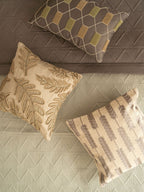 Sadyaska Trigon Sage Green and Dark Grey 300TC Cotton 10 Pcs Bedding Set