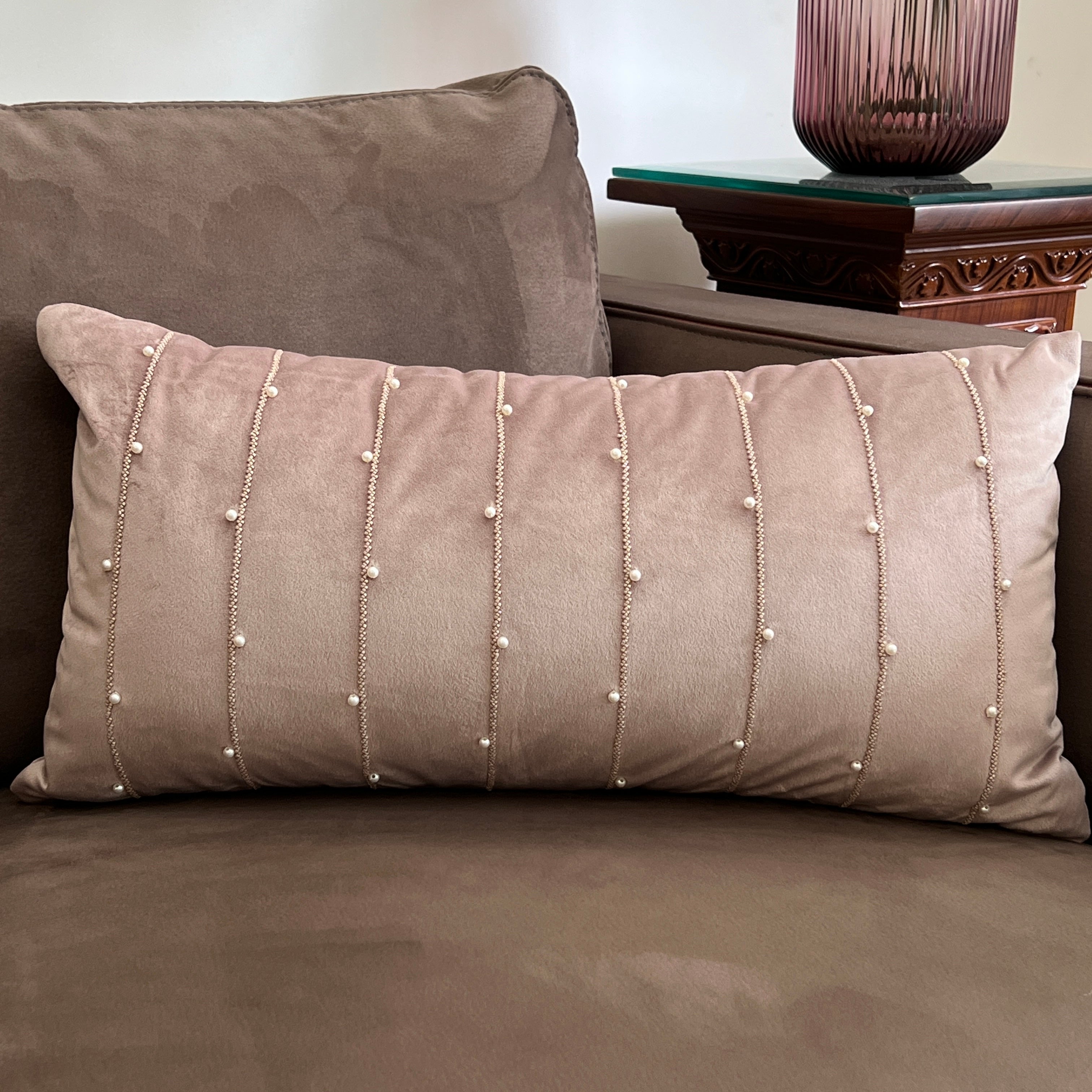 Sadyaska Decorative Twinkle Onion Pink Velvet 12x24 1 Pcs Cushion Cover
