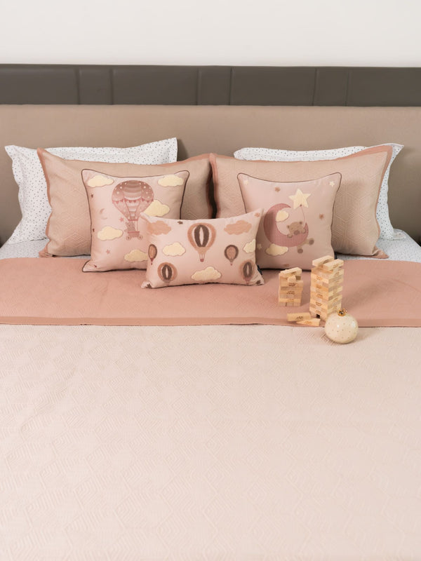 Sadyaska Twinkle Puff Rose Buff Kids Cotton 10 Pcs Bedding Set