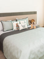 Sadyaska Under The Sea Sage Green Dark Grey Kids Cotton Rich 10 Pcs Bedding Set