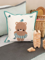 Sadyaska Captain Ahoy Cotton Embroidered Ivory Kids Design 16" X 16" 1 Pcs Cushion Cover