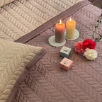 Sadyaska Old Rose & Buff Verdure Reversible 1 Pcs Bedspread