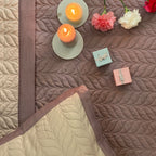 Sadyaska Old Rose & Buff Verdure Reversible 1 Pcs Bedspread