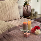 Sadyaska Old Rose & Buff Verdure Reversible 1 Pcs Bedspread